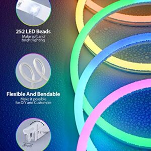 Lucienstar Neon Rope Lights, 10ft/3m RGB+IC Neon Light with Music Sync Smart App, 16 Million DIY Colors, Works with Alexa, Google Assistant, LED Strip Lights for Bedroom, Living Room, Gaming Room