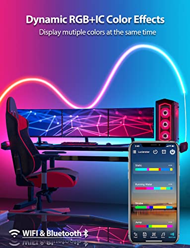 Lucienstar Neon Rope Lights, 10ft/3m RGB+IC Neon Light with Music Sync Smart App, 16 Million DIY Colors, Works with Alexa, Google Assistant, LED Strip Lights for Bedroom, Living Room, Gaming Room