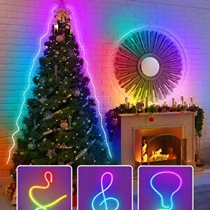 Lucienstar Neon Rope Lights, 10ft/3m RGB+IC Neon Light with Music Sync Smart App, 16 Million DIY Colors, Works with Alexa, Google Assistant, LED Strip Lights for Bedroom, Living Room, Gaming Room