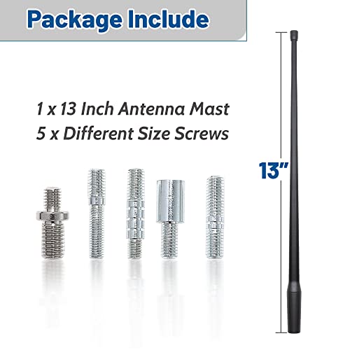 Anina 13 Inch Radio Antenna Mast for 2000-2022 GMC Sierra Canyon Yukon Chevy Silverado Tahoe Colorado Car Truck Replacement Antenna for AM FM Reception Car Washproof