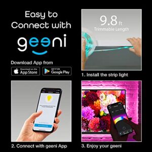 Geeni Prisma Plus Strip Smart Wi-Fi LED Strip Light Kit 9.8 ft, Indoor Outdoor Weatherproof, Brighter Colors and Tunable, Compatible with Alexa and Google Home Assistant