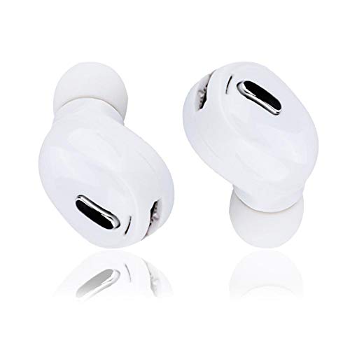 Wireless Earbuds, Mini Sports Wireless Bluetooth 5.0 Earphone Support 5H Playtime in-Ear Universal TWS Headphones with Mic for Sports, Fitness, Leisure, Driving, Office, etc.(White)