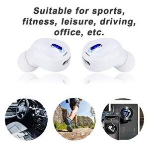 Wireless Earbuds, Mini Sports Wireless Bluetooth 5.0 Earphone Support 5H Playtime in-Ear Universal TWS Headphones with Mic for Sports, Fitness, Leisure, Driving, Office, etc.(White)