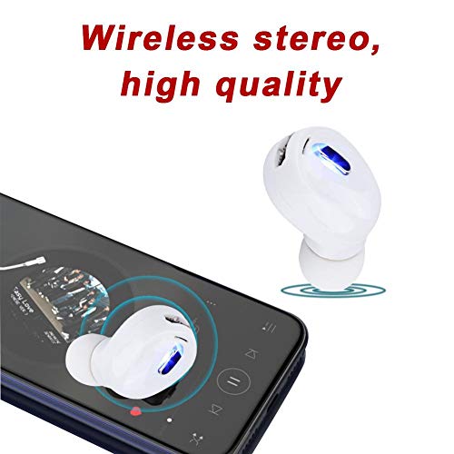 Wireless Earbuds, Mini Sports Wireless Bluetooth 5.0 Earphone Support 5H Playtime in-Ear Universal TWS Headphones with Mic for Sports, Fitness, Leisure, Driving, Office, etc.(White)