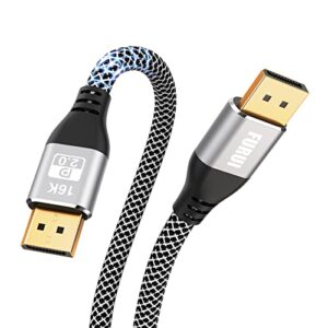 furui vesa certified displayport 2.0 cable 6ft, nylon braided 16k dp 2.0 cable, supports 80gbps, 16k@60hz, 10k@60hz, 8k@120hz / 60hz for laptop, tv gaming monitor