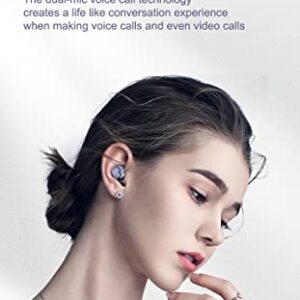 Acuvar in-Ear Wireless Bluetooth 5.2 Headphones, Earbuds IPX6 Waterproof with Microphone Rechargeable USB C Case for Smartphones Android iOS (Purple)