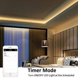 Sumaote Single Color LED Strip Lights WiFi Controller, Compatible with Android iOS Works for 5050 3528 COB LED Light Strips, 5V-28V, Voice Control, Dimmable, Timing Function