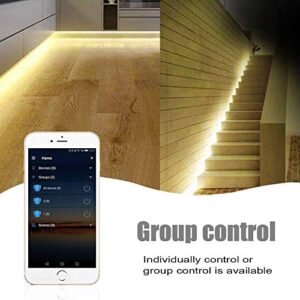 Sumaote Single Color LED Strip Lights WiFi Controller, Compatible with Android iOS Works for 5050 3528 COB LED Light Strips, 5V-28V, Voice Control, Dimmable, Timing Function