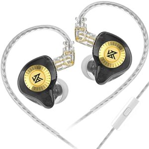 kz edx ultra upgraded dynamic in-ear wired earbuds headset hifi music bassy iems stereo sound earphones/headphones (with mic, edx-ultra)
