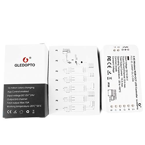 GLEDOPTO Zigbee Controller RGBW RGBCCT 5 in 1 LED Strip Light Controller,Compatible with SmartThings Hub, Zigbee Zll Link Device Amazon Alexa Echo,Smart Voice Timer APP Controller (RGBCCT)