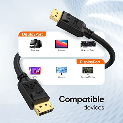 CableCreation Displayport Cable [10Ft/3M], 4K DP Cable 1.2 Male to Male Support 4K@60Hz, 2K@144Hz Compatible with Computer, Desktop, Laptop, PC, Monitor, Projector,Black