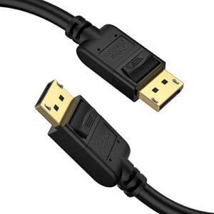 cablecreation displayport cable [10ft/3m], 4k dp cable 1.2 male to male support 4k@60hz, 2k@144hz compatible with computer, desktop, laptop, pc, monitor, projector,black
