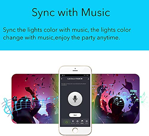 Smart Light Strip Uner Cabinet Lighting RGB Muti-Color Strips Light for Child Bed Room,Gaming,Movie Night,Sideboard Ambient Lighting Decor,Works with Alexa,Google Home Voice Speaker,Phone App,6pcs