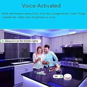 Smart Light Strip Uner Cabinet Lighting RGB Muti-Color Strips Light for Child Bed Room,Gaming,Movie Night,Sideboard Ambient Lighting Decor,Works with Alexa,Google Home Voice Speaker,Phone App,6pcs