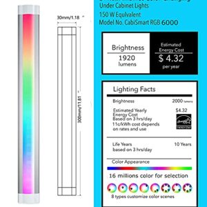 Smart Light Strip Uner Cabinet Lighting RGB Muti-Color Strips Light for Child Bed Room,Gaming,Movie Night,Sideboard Ambient Lighting Decor,Works with Alexa,Google Home Voice Speaker,Phone App,6pcs