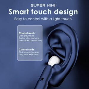 Xmenha Invisible Earbuds Wireless Bluetooth Smallest Secret Hidden Headphones for Work Small Tiny Ear Buds for Sleeping Comfort Mini Sleep Earbuds Noise Cancelling for Side Sleepers Small Ear