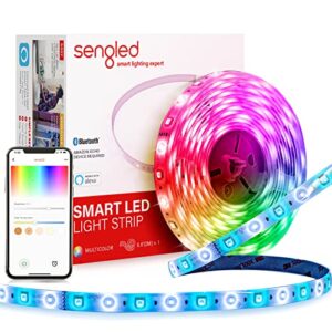 sengled smart bluetooth mesh led multicolor light strip, 2m (6.6ft), works with amazon echo and alexa, high brightness with 16 million colors, rgbw, 450 lumens/meter, 3 years warranty (b1g-g8e)