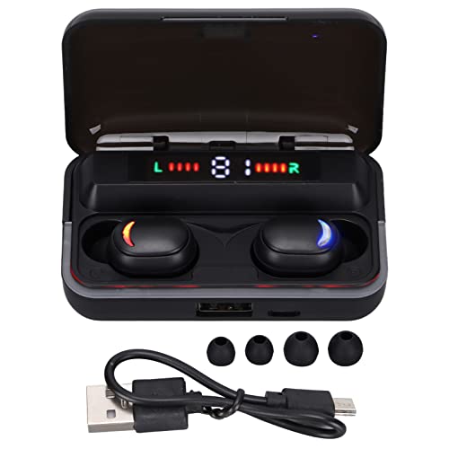 Noise Reduction Earbuds, Wireless Earbuds LED Display Bluetooth 5.1 Earphones with Charging Box and Different Sizes of Earplugs for Sports Driving Traveling Housework