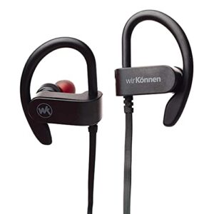 Wir Konnen Ear-Hook Bluetooth Headphones, Wireless, IPX7, Waterproof, with Mic, Stereo, HD, Sweatproof, Gym, Running and Sport, Workout, 9-Hour Battery, Noise Canceling