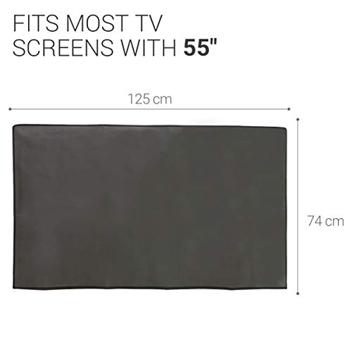 kwmobile Dust Cover for 55" TV - Fabric Case TV Protector for Flat Screen TVs - Dark Grey