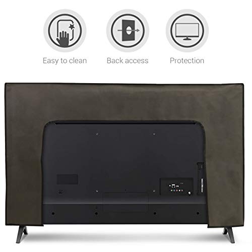 kwmobile Dust Cover for 55" TV - Fabric Case TV Protector for Flat Screen TVs - Dark Grey