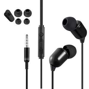 mohaliko earbuds, earbud headphones with microphone, 3-meter 3.5mm plug in-ear wired earphone broadcast live headset with/without mic compatible with various mobile phones black without mic