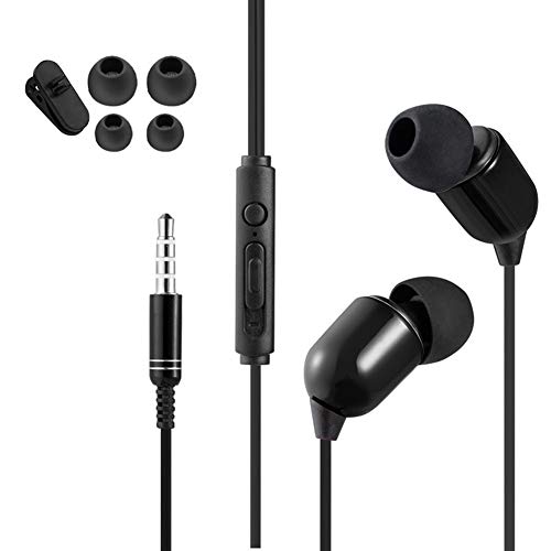 MOHALIKO Earbuds, Earbud Headphones with Microphone, 3-Meter 3.5mm Plug in-Ear Wired Earphone Broadcast Live Headset with/Without Mic Compatible with Various Mobile Phones Black Without Mic