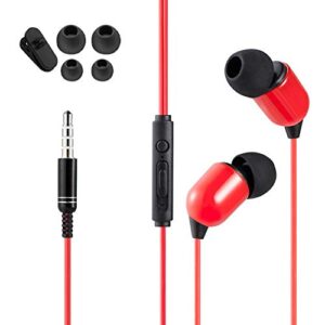 MOHALIKO Earbuds, Earbud Headphones with Microphone, 3-Meter 3.5mm Plug in-Ear Wired Earphone Broadcast Live Headset with/Without Mic Compatible with Various Mobile Phones Black Without Mic