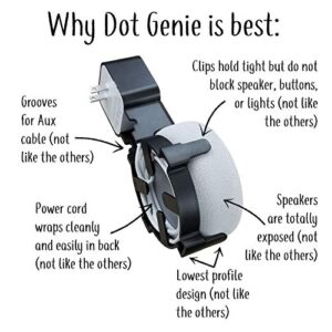 Dot Genie [Square Plug ONLY 2018-2021: Dot 3rd Gen Wall Mount | The Original Outlet Hanger | No Muffled Sound | Exposed Speaker Grill, Mics, and Lights (Black, 1-Pack)