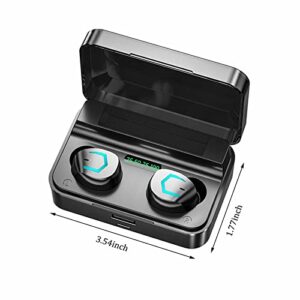 Wireless Earbuds Bluetooth Headphones in Ear with Bluetooth 5.2 Deep Bass LED Display IPX7 Waterproof Earbuds, HD Stereo Noise Cancelling Wireless Earphones in Ear with Mic, for Sport and Work
