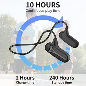 WESADN Bone Conduction Headphones Bluetooth Wireless Open Ear Headphones Build in Microphone Stereo Sport Workout Headset Earphones for Running Cycling Hiking Driving for iPhone Android F1 Black