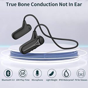 WESADN Bone Conduction Headphones Bluetooth Wireless Open Ear Headphones Build in Microphone Stereo Sport Workout Headset Earphones for Running Cycling Hiking Driving for iPhone Android F1 Black