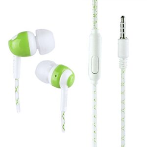 hudiemm0b earphone, glow in dark luminous 3.5mm wired in-ear sport earphone music headset with mic green