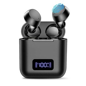 bonabest s9 pro wireless earbuds, wireless bluetooth earbuds with led display charging case, ipx7 waterproof deep bass stereo ear buds wireless bluetooth earbuds built in mic for ios & android, black