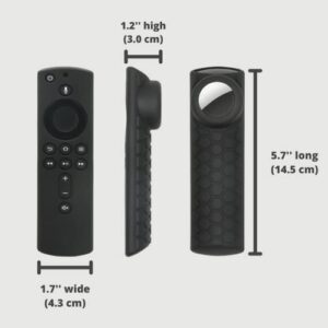 Case for Amazon Fire TV Remote with AirTag Holder | Fire TV Stick Remote Holder with Air Tag | Deluxe Silicone Fire TV Remote Protection | Amazon Remote Anti-Loss System (Blue Glow)