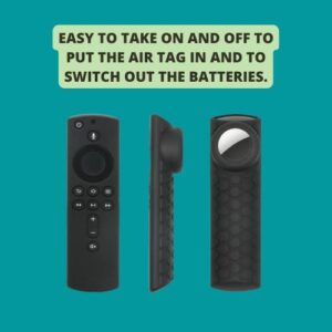 Case for Amazon Fire TV Remote with AirTag Holder | Fire TV Stick Remote Holder with Air Tag | Deluxe Silicone Fire TV Remote Protection | Amazon Remote Anti-Loss System (Blue Glow)