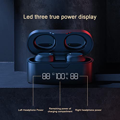 LED Power Digital Display Wireless Bluetooth Earbuds in Ear - Light-Weight Headphones - Built-in Microphone - HiFi Sound Quality Sound with Charging Case - Designed for Sports & Game