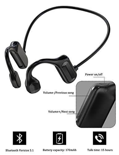 CHIMNE Bone Conduction Bluetooth Open-Ear Headphones -Sweat Resistant Wireless Headphones for Exercise and Running