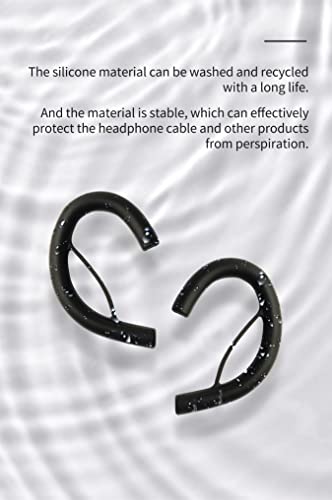 Keephifi Earphone Round Reinforced Headphones Sports Ear Hook Used for Headphones and Headsets with Straight Cable, Earhook Cable, or Mask (Bla*5)