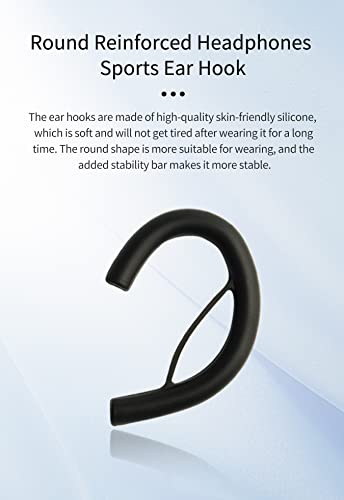 Keephifi Earphone Round Reinforced Headphones Sports Ear Hook Used for Headphones and Headsets with Straight Cable, Earhook Cable, or Mask (Bla*5)