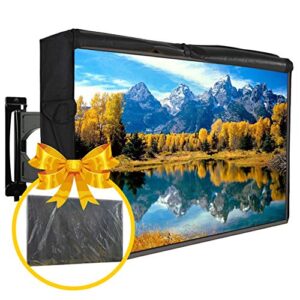 outdoor tv cover 50″-52″ universal waterproof dust-proof with free plastic cover front flap bottom cover scratch resistant interior protector for lcd led plasma television set remote controller pocket