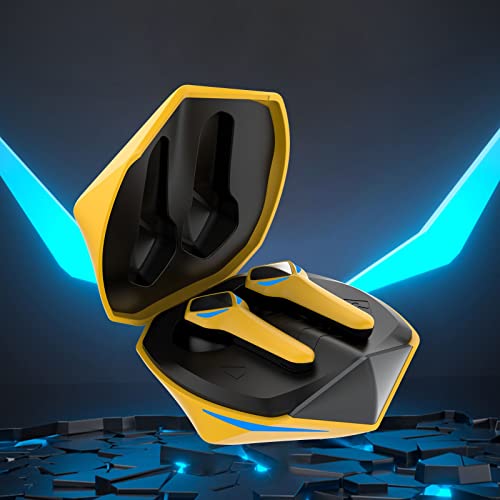 Mini Wireless Bluetooth Headphones/Gaming Cool in-Ear Headphones Gaming Low Latency Dual Headphones Automatic Pairing Sports Bluetooth Headphones Dual Stereo HiFi Headphones Wireless Gaming Earbuds