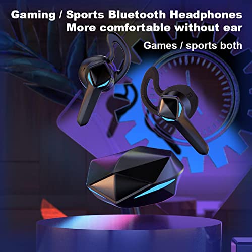 Mini Wireless Bluetooth Headphones/Gaming Cool in-Ear Headphones Gaming Low Latency Dual Headphones Automatic Pairing Sports Bluetooth Headphones Dual Stereo HiFi Headphones Wireless Gaming Earbuds