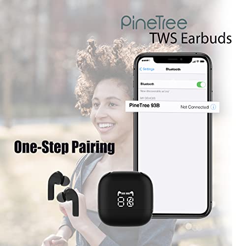 True Wireless Earbuds ENC Noise Cancelling TWS Bluetooth Earphones Deep Bass Hi-Fi Stereo Sound in-Ear Earphones with Mic Voice Assistant Touch Control 60ms Low Latency Headset for Work Gaming Sport