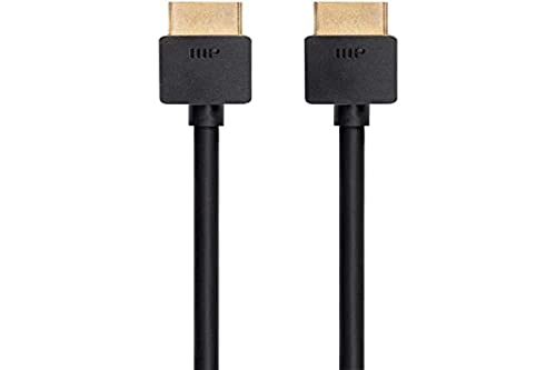 Monoprice Ultra 8K High Speed HDMI Cable - 1 Feet - Black, 48Gbps, 8K@60Hz, Dynamic HDR, eARC, Supports 3D Video and Multiview Video - Ultra Slim Series (139475)