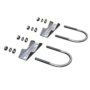 Aimeboost 2 PCS Stainless Steel Antenna Mount Clamp U-Bolt Mounting Hardware（All Nuts and gaskets are Made of Stainless Steel） Antenna Mast Clamp V Jaw Bracket Accessories for Outside Home Antenna
