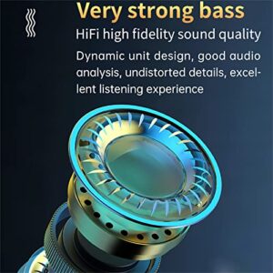 Mental Flash Digital Display Touch-Control Wireless Headphones Bluetooth L15 Earphone Bass Sound in-Ear Noise Canceling Stereo Earbud with Multi-Function Charging Compartment IPX5 Gold