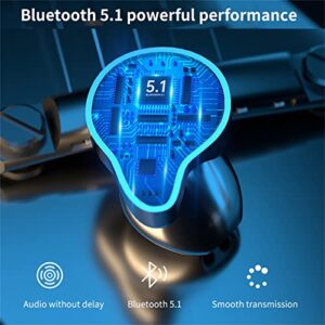 Mental Flash Digital Display Touch-Control Wireless Headphones Bluetooth L15 Earphone Bass Sound in-Ear Noise Canceling Stereo Earbud with Multi-Function Charging Compartment IPX5 Gold