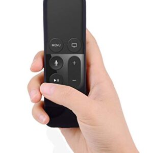 Remote Case Compatible with Apple TV 4K (5th) and 4th Generation, Auswaur Shock Proof Silicone Remote Cover Case Compatible with Apple TV 4th Gen 4K 5th Siri Remote Controller - Black