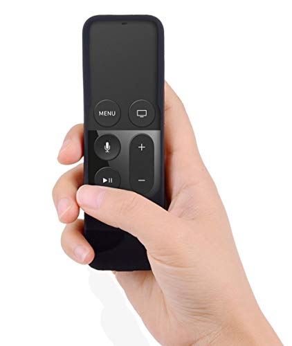 Remote Case Compatible with Apple TV 4K (5th) and 4th Generation, Auswaur Shock Proof Silicone Remote Cover Case Compatible with Apple TV 4th Gen 4K 5th Siri Remote Controller - Black